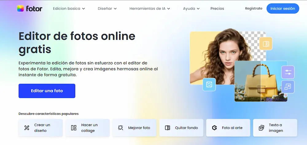 imagen de la web de Fotor